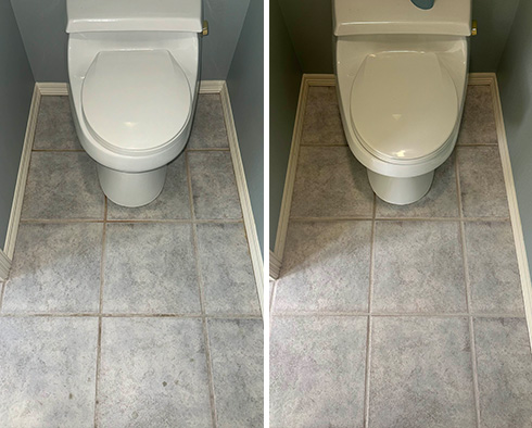 Floor Before and After a Grout Sealing in Tacoma, WA