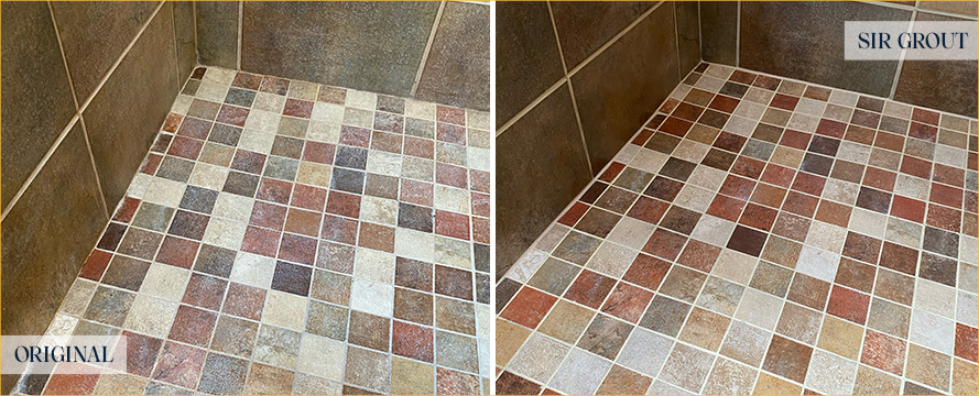 Shower Before and After a Superb Tile Cleaning in Tacoma, WA